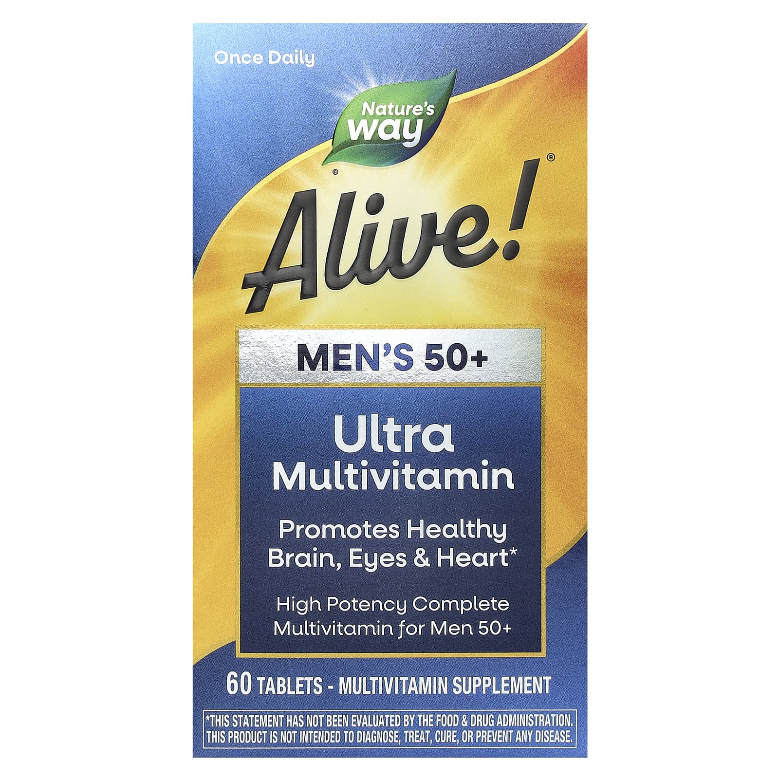 Nature's Way, Alive! Men's 50+ Ultra Multivitamin, 60 Tablets