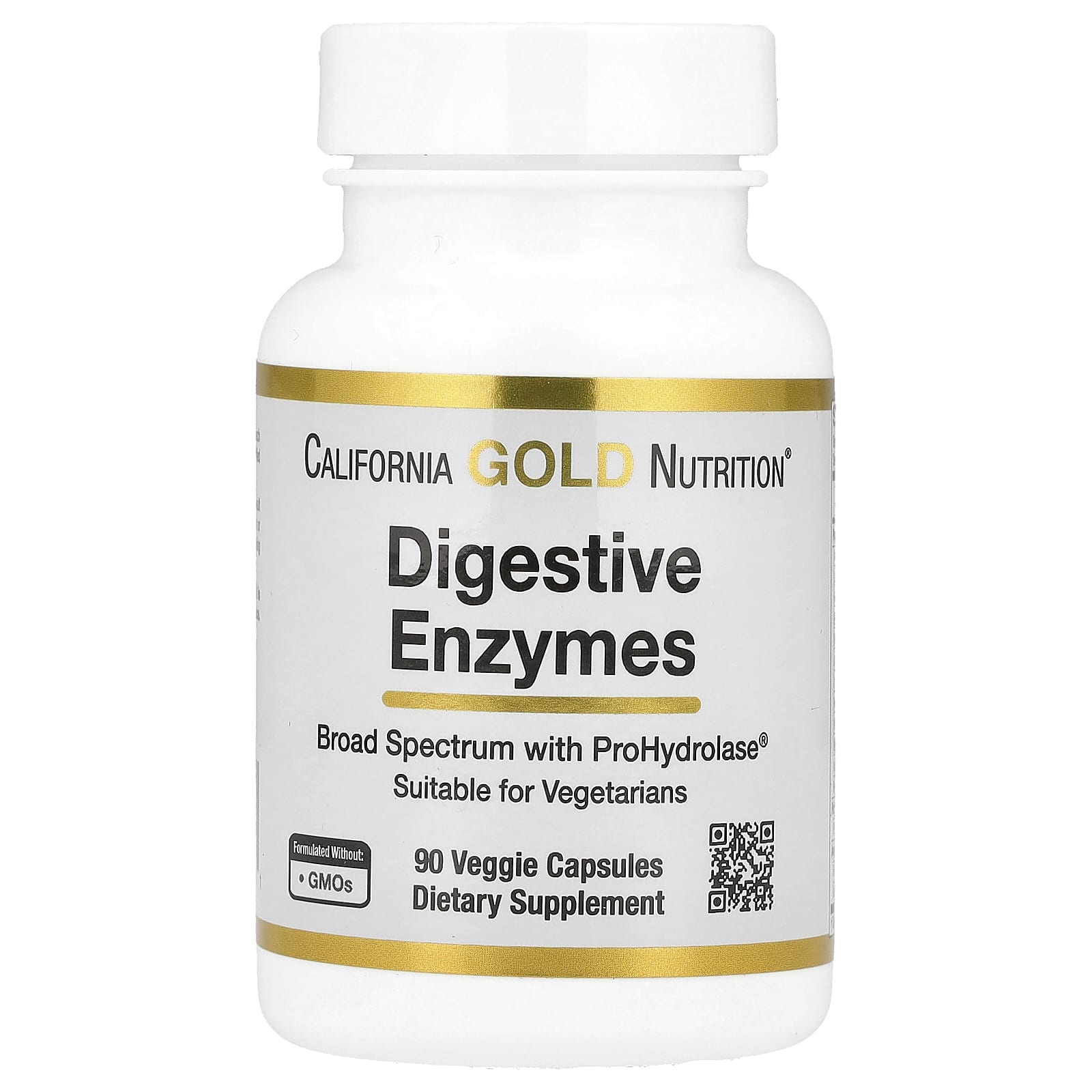 California Gold Nutrition, Digestive Enzymes with Proprietary Enzyme Blend, ProHydrolase® and Amylase Blend, 90 Veggie Capsules