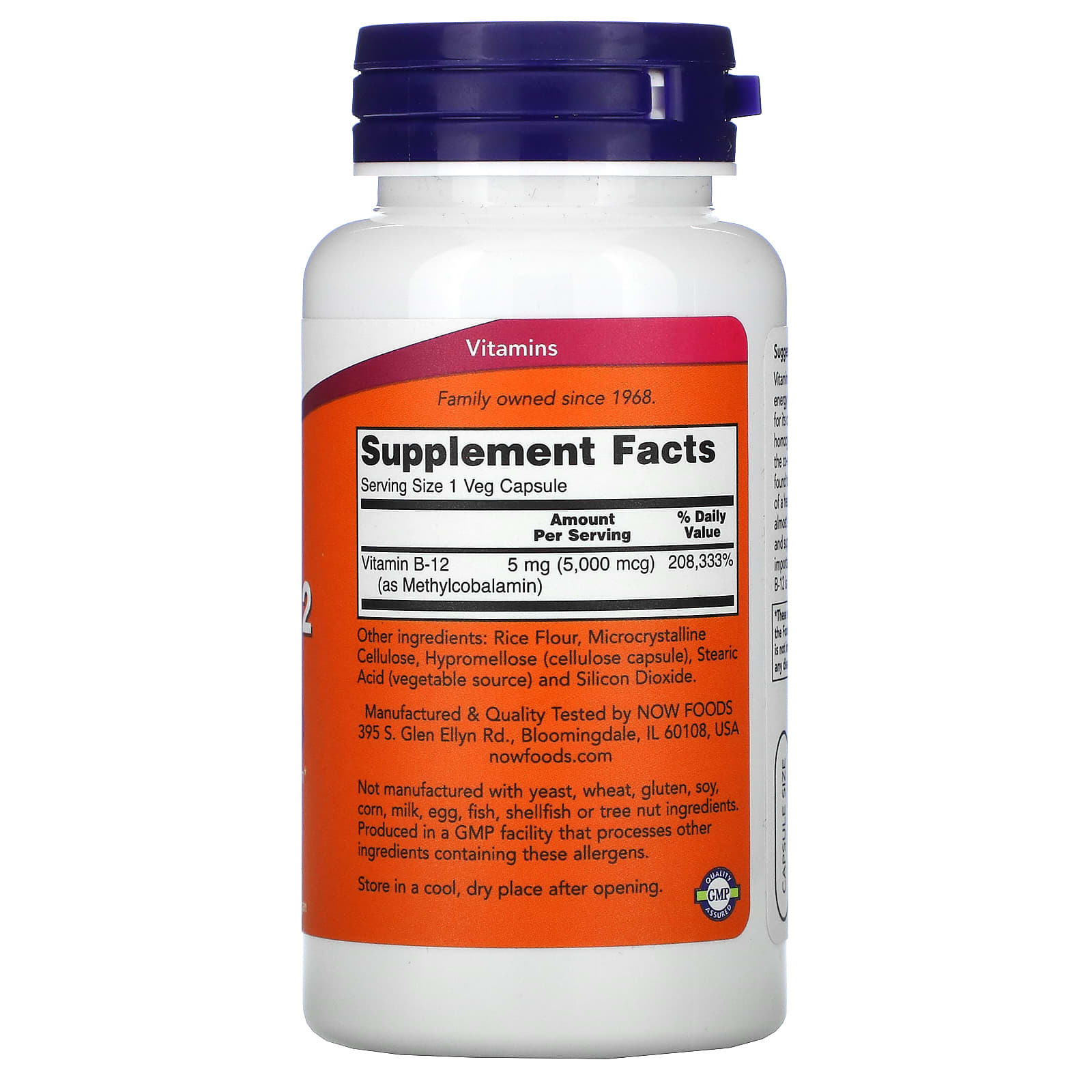 NOW Foods, Methyl B-12, 5,000 mcg, 90 Veg Capsules