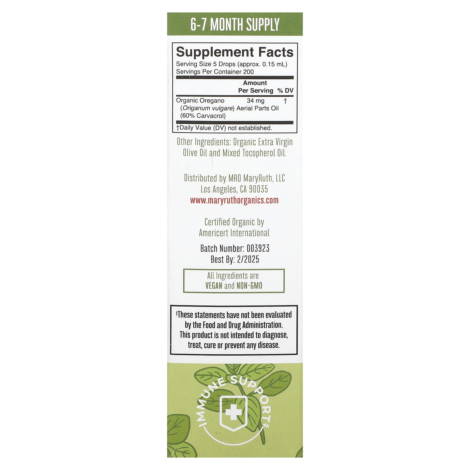 MaryRuth's, Organic Oil of Oregano Liquid Drops, 1 fl oz (30 ml)