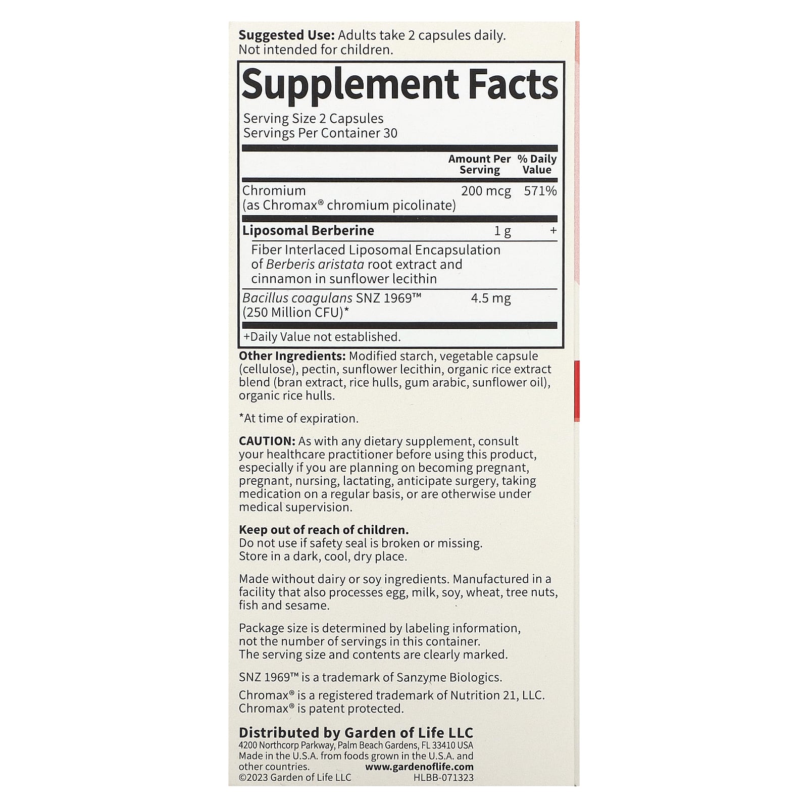 Garden of Life, Herbals, Liposomal Berberine, 60 Vegan Capsules