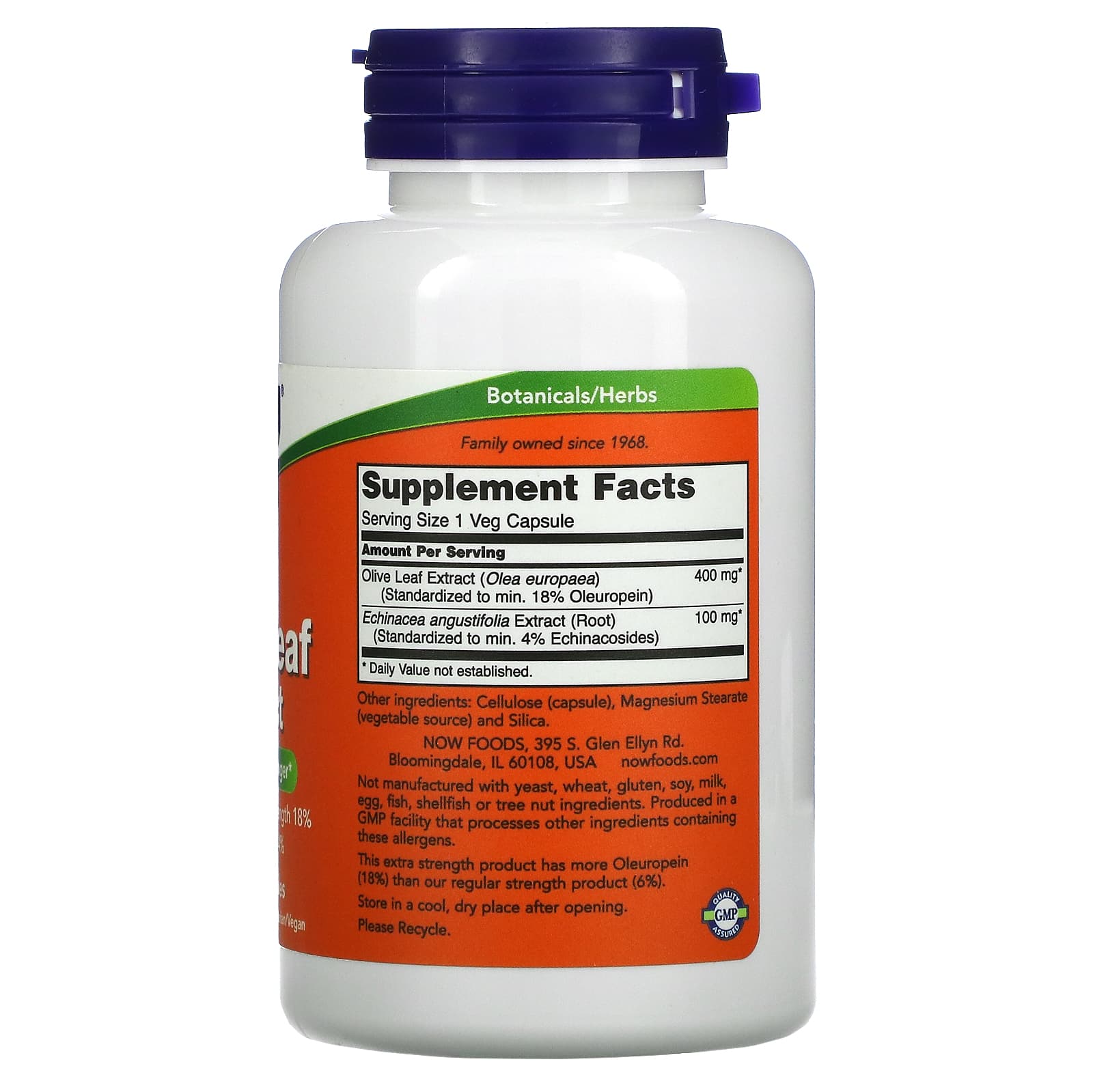 NOW Foods, Olive Leaf Extract, 100 Veg Capsules
