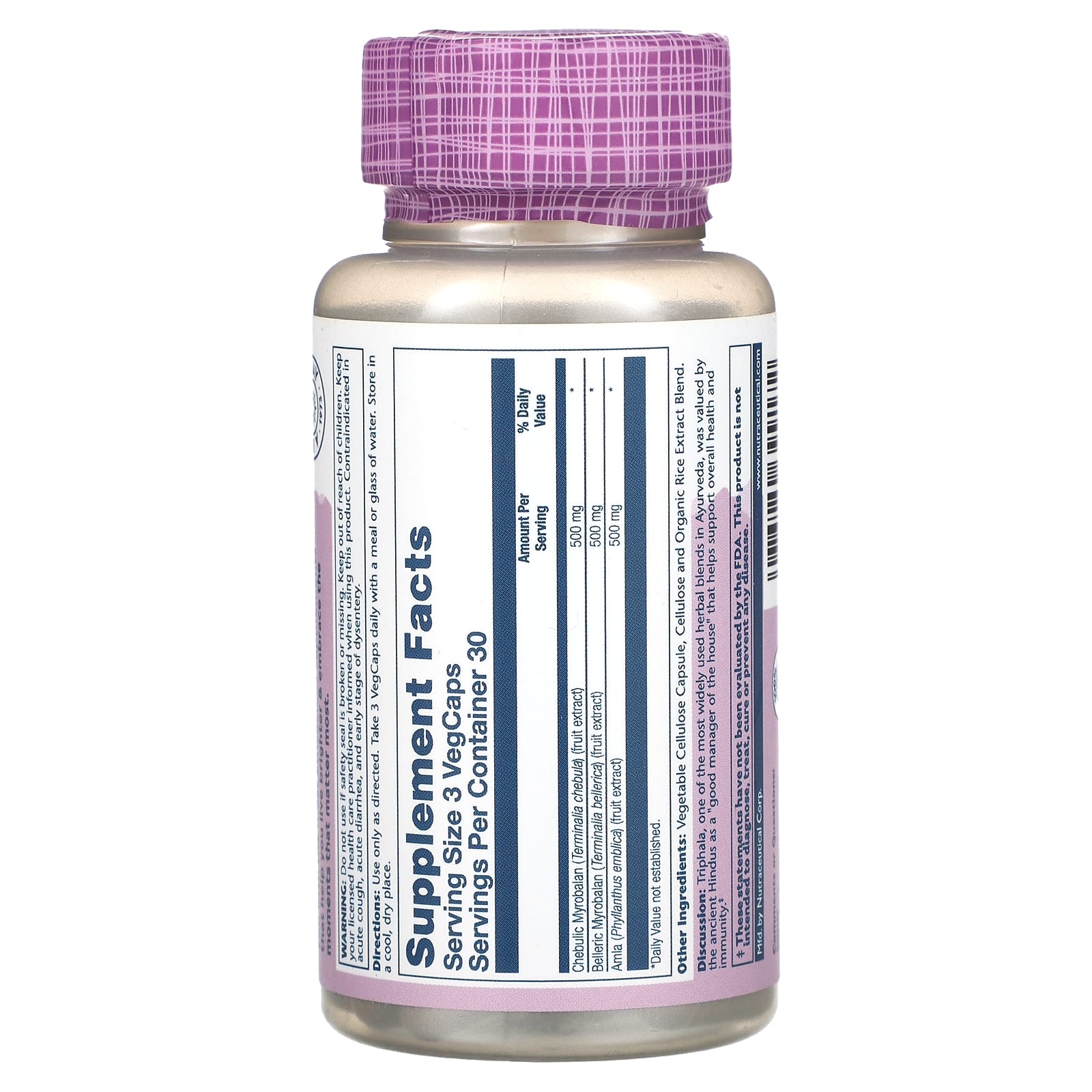 Solaray, Vital Extract, Triphala, 90 VegCaps