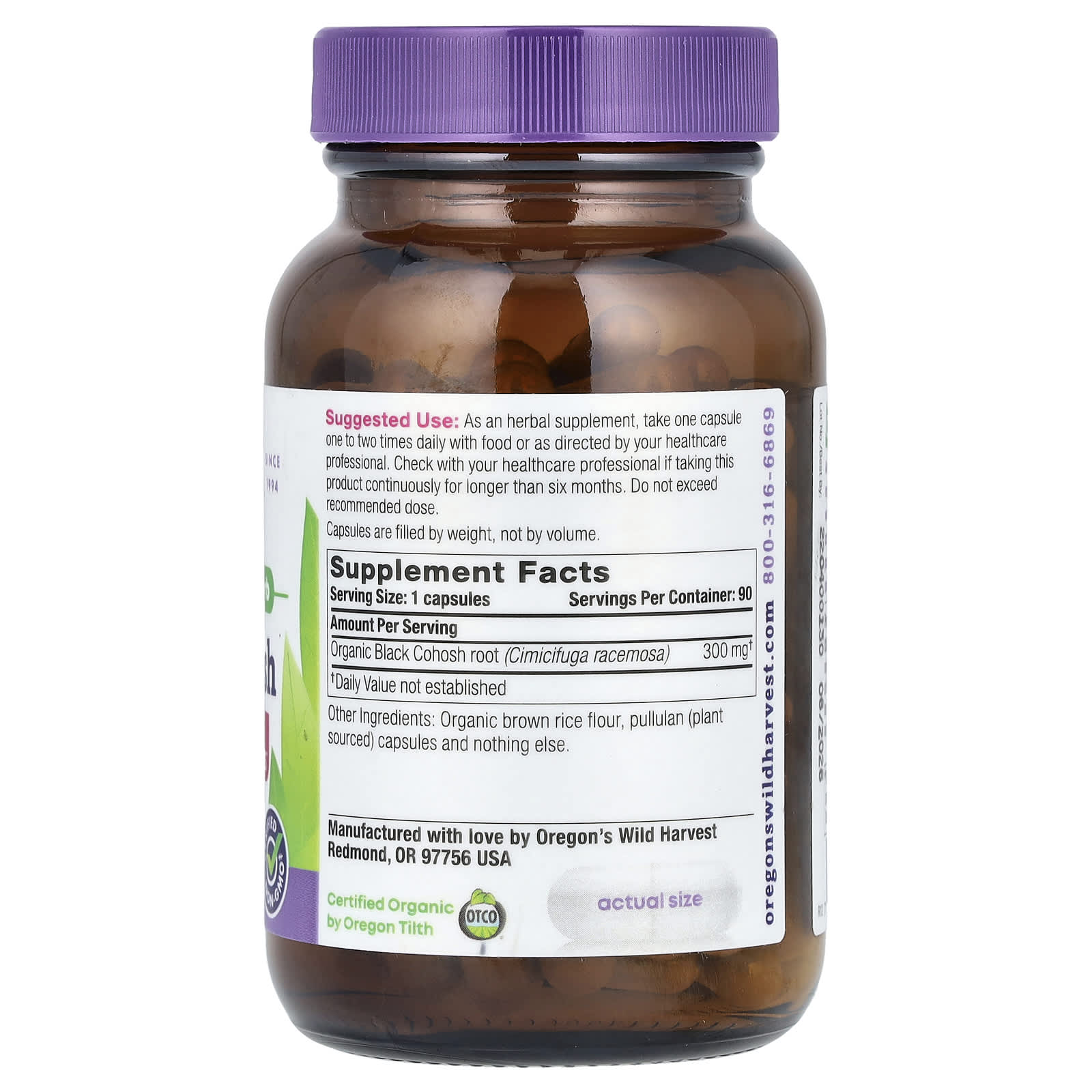 Oregon's Wild Harvest, Black Cohosh, 90 Vegan Capsules (300 mg per Capsule)