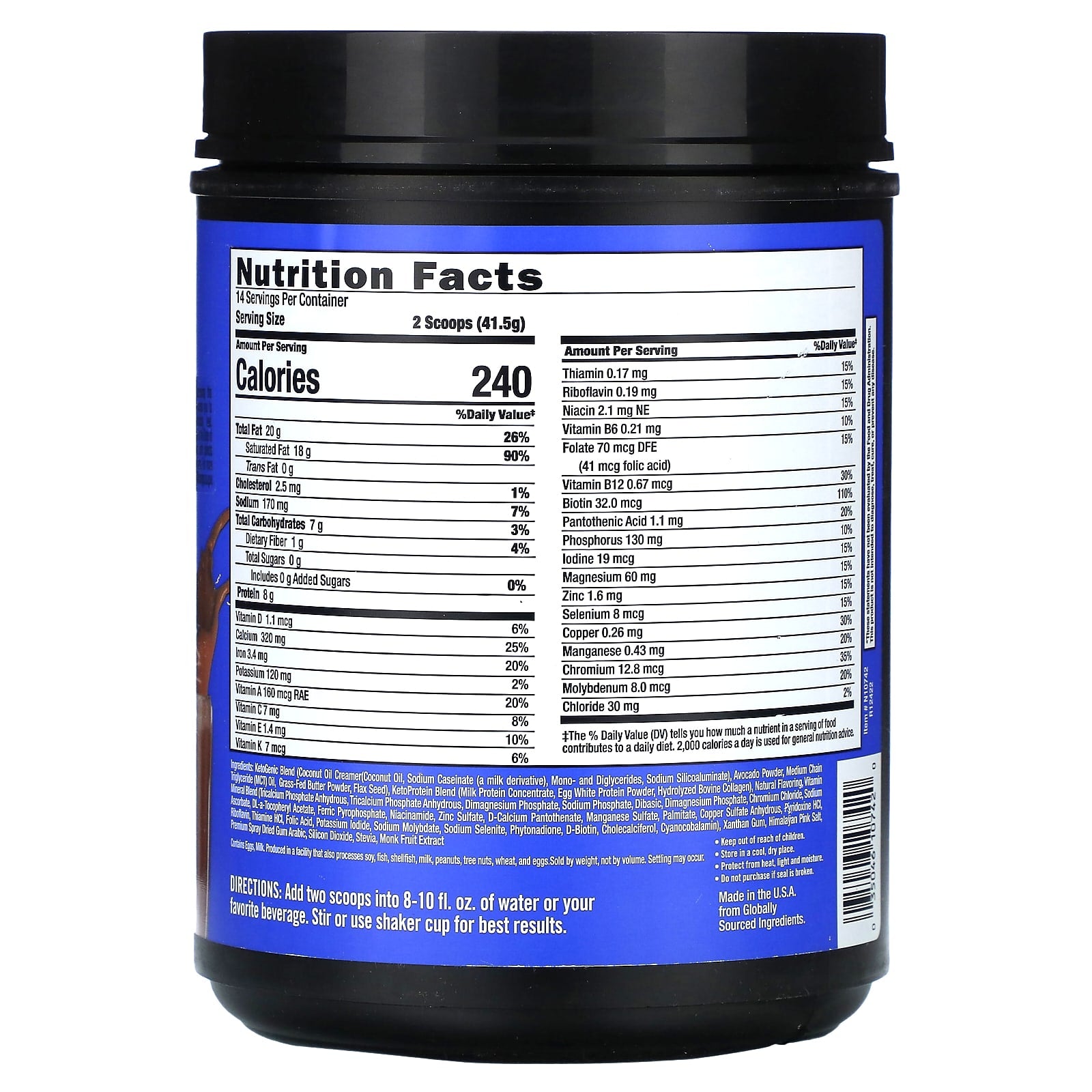 Keto Science, Keto Meal Shake, Chocolate Cream, 20.49 oz (581 g)