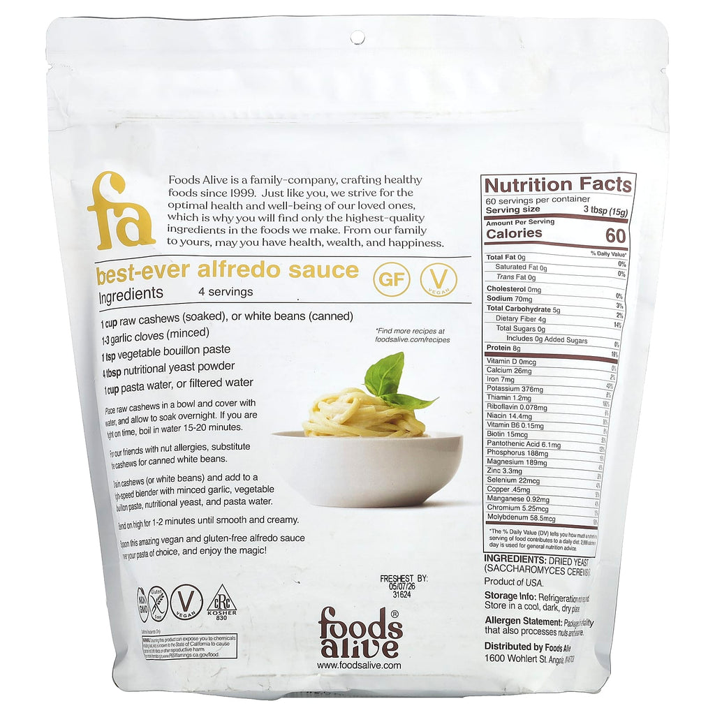 Foods Alive, Nutritional Yeast Flakes, Unfortified, 2 lb (907 g)