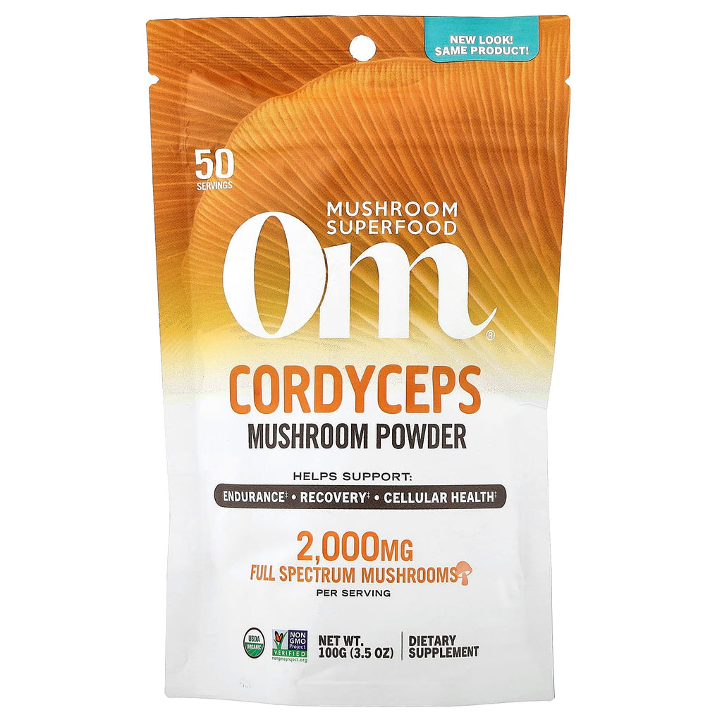 Om Mushrooms, Mushroom Powder, Cordyceps, 3.5 oz (100 g)