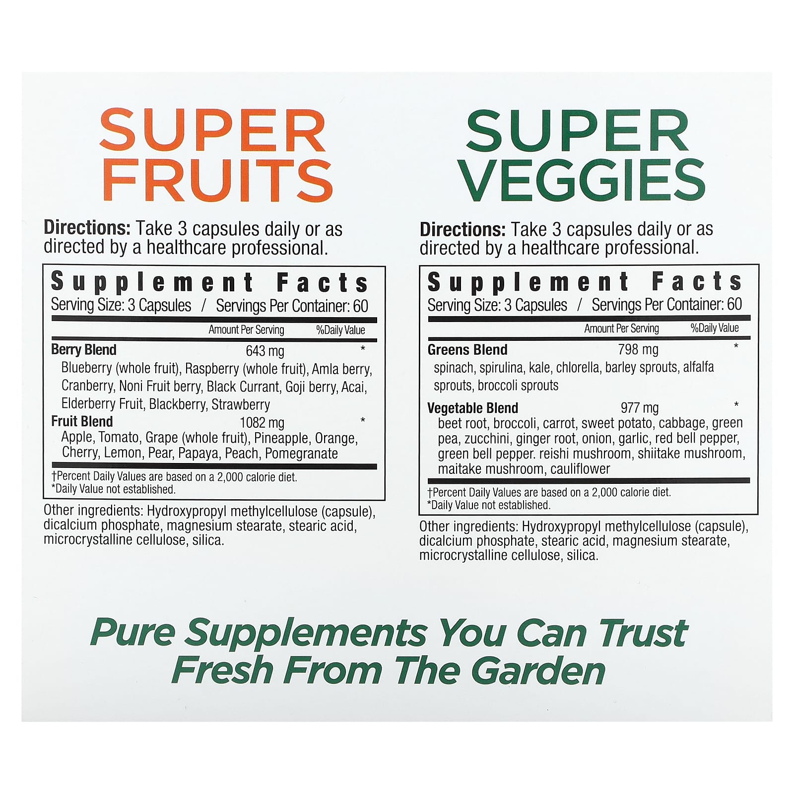 Country Farms, Super Fruits & Veggies , 2 Pack, 180 Capsules Each
