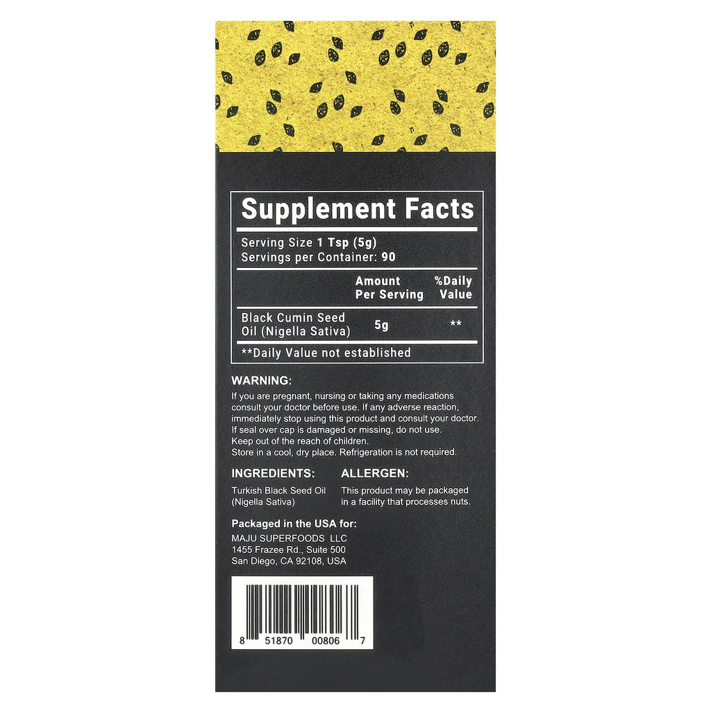 Maju Superfoods, Cold-Pressed Black Seed Oil, 16 fl oz