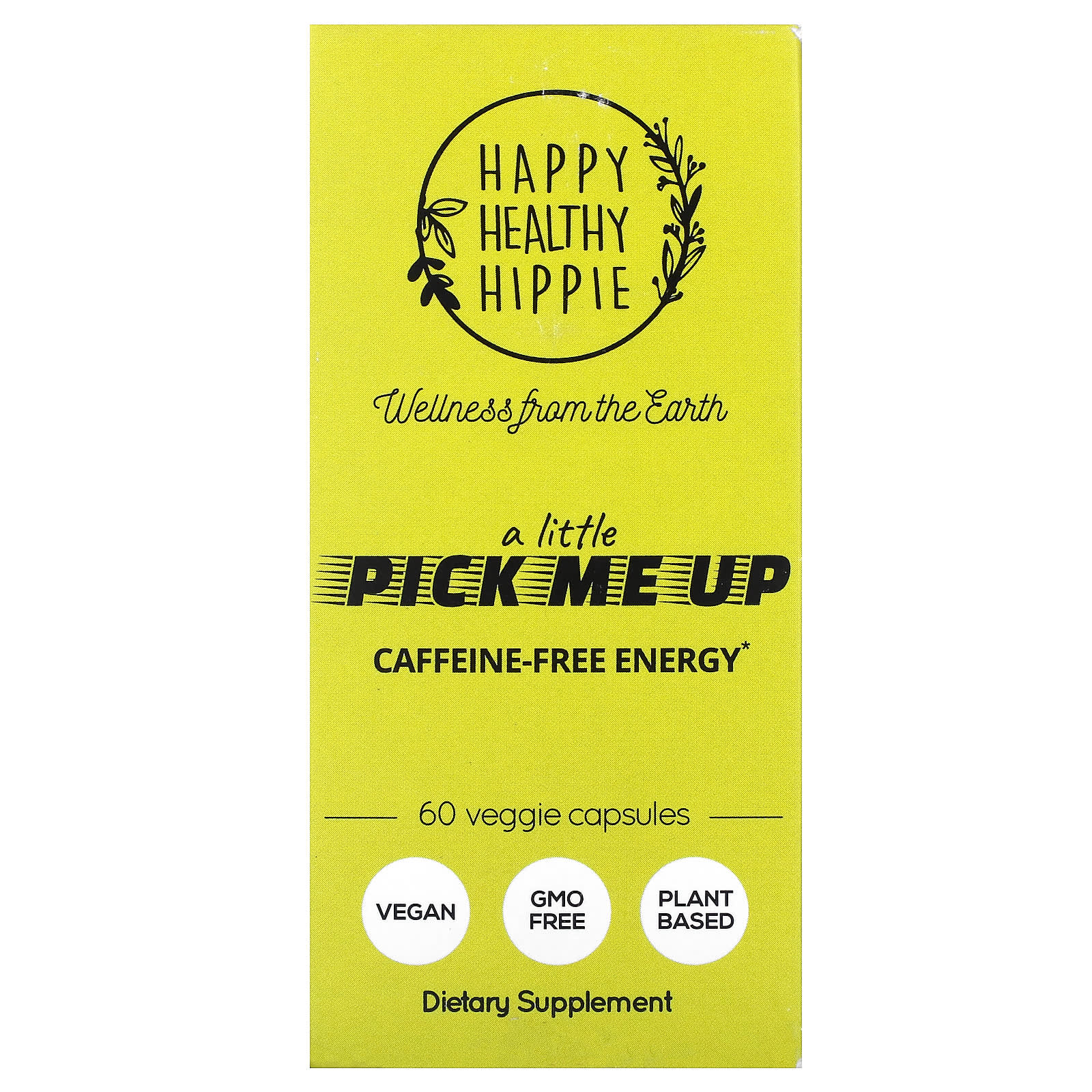 Happy Healthy Hippie, A Little Pick Me Up, Caffeine Free Energy , 60 Veggie Capsules