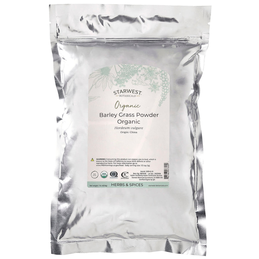 Starwest Botanicals, Organic Barley Grass Powder, 1 lb (453.6 g)