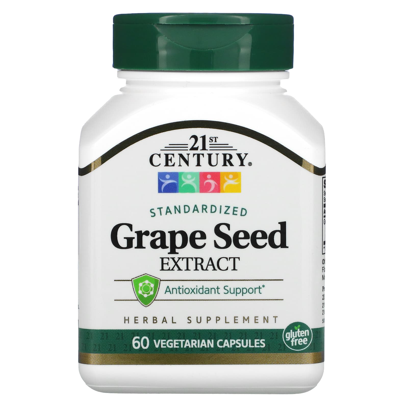 21st Century, Grape Seed Extract, Standardized, 60 Vegetarian Capsules (50 mg per Capsule)