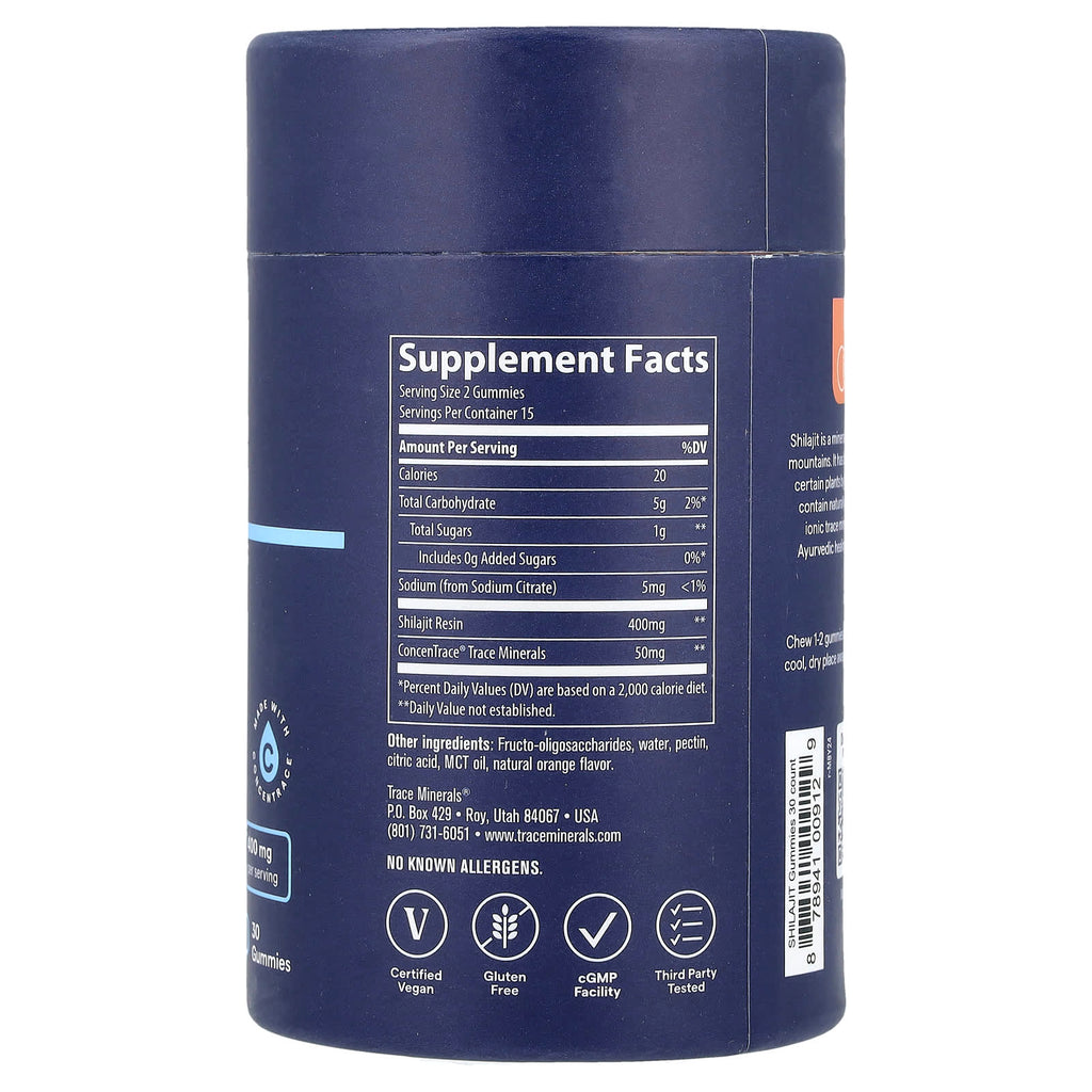 Trace, Shilajit Gummies, Orange, 30 Gummies