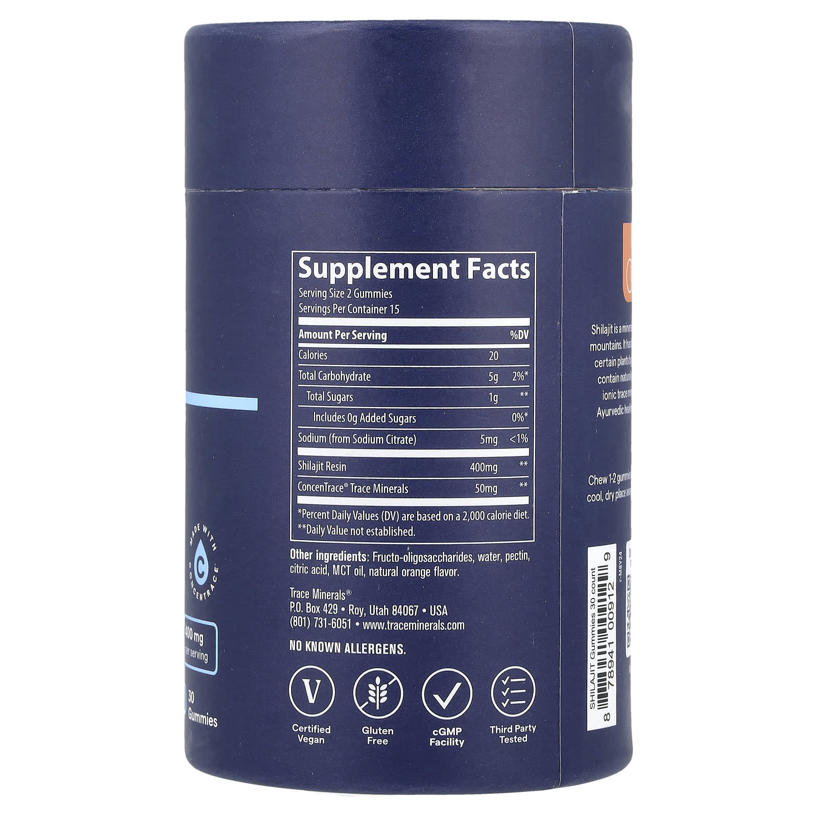 Trace, Shilajit Gummies, Orange, 30 Gummies