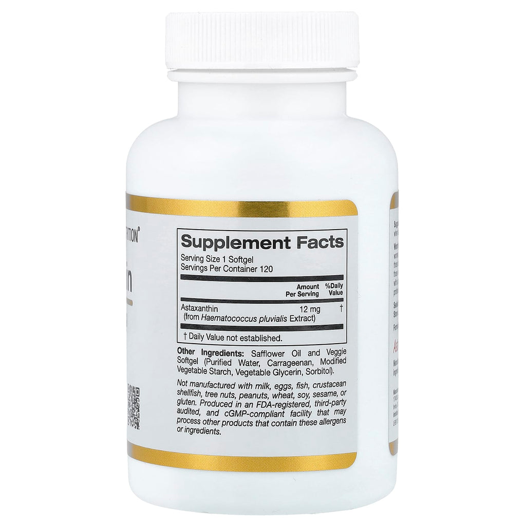 California Gold Nutrition, Astaxanthin, Astalif® Pure Icelandic, 12 mg, 120 Veggie Softgels