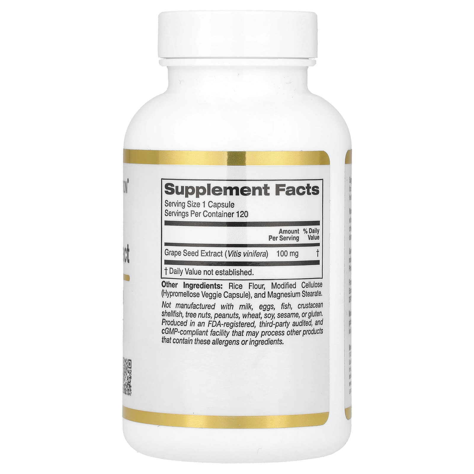California Gold Nutrition, French Grape Seed Extract, Vitaflavan®, 100 mg, 120 Veggie Capsules