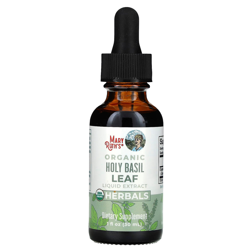 MaryRuth's, Organic Holy Basil Leaf Liquid Extract, Alcohol Free, 590 mg, 1 fl oz (30 ml)