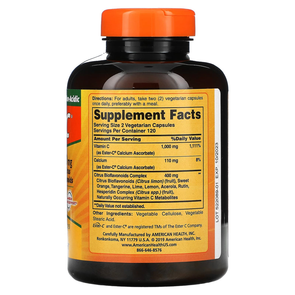 American Health, Ester-C with Citrus Bioflavonoids, 240 Vegetarian Capsules