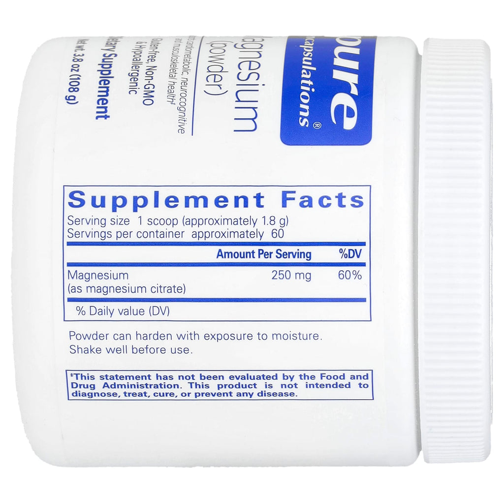 Pure Encapsulations, Magnesium Powder, 3.8 oz (108 g)