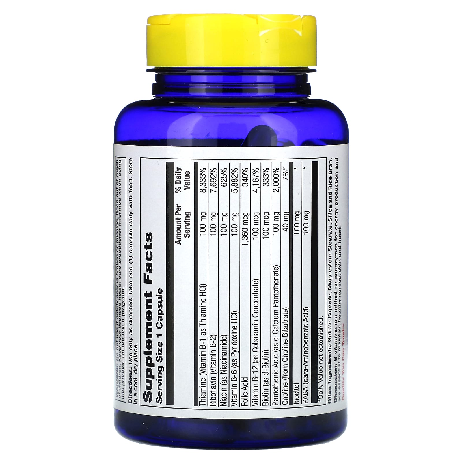 Nature's Life, B-100, High Folic Acid, 1,360 mcg, 100 Capsules