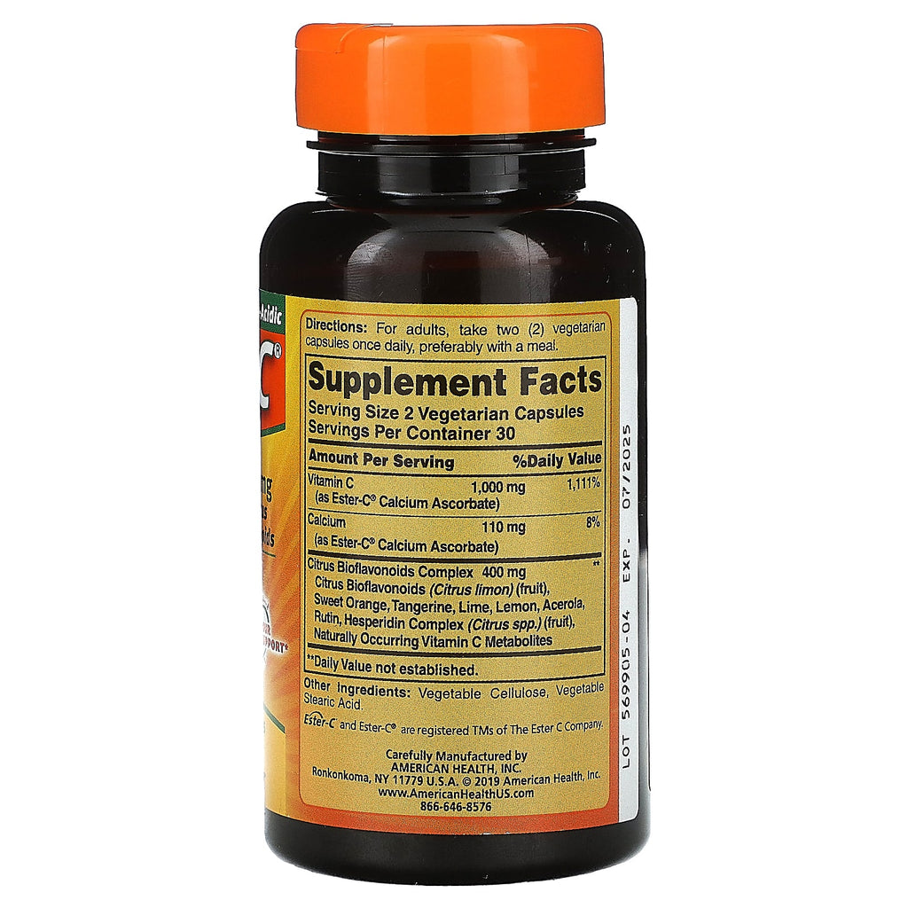 American Health, Ester-C, 500 mg, 60 Vegetarian Capsules