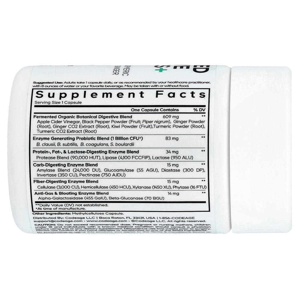 Codeage, Fermented Digestive Enzymes+, 30 Vegetable Capsules