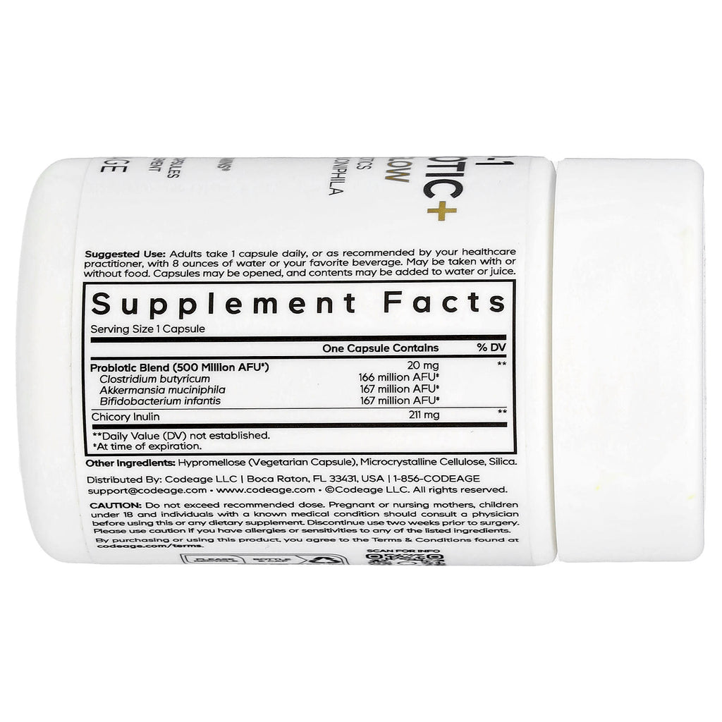 Codeage, GLP-1 Probiotic+, 30 Vegetable Capsules