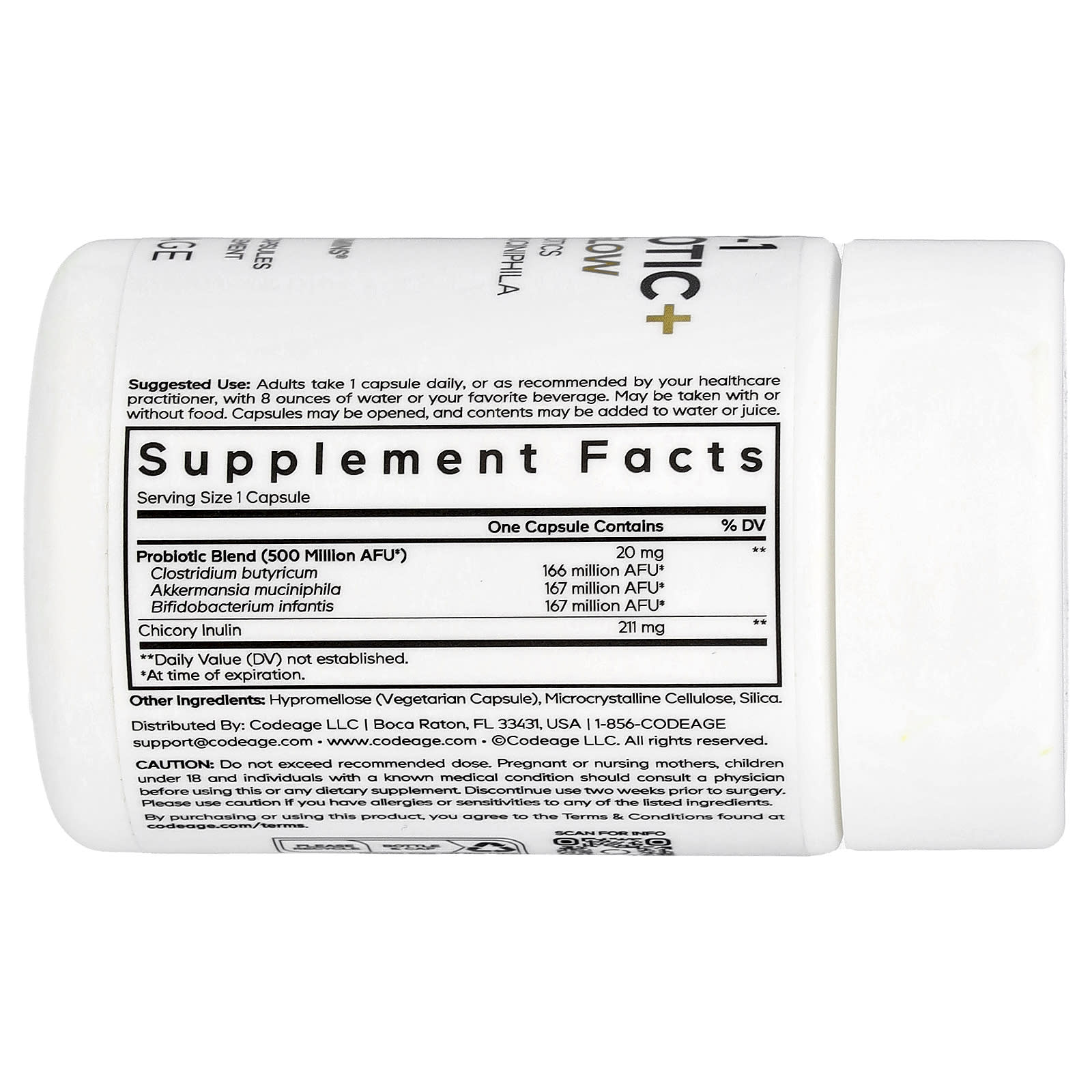 Codeage, GLP-1 Probiotic+, 30 Vegetable Capsules