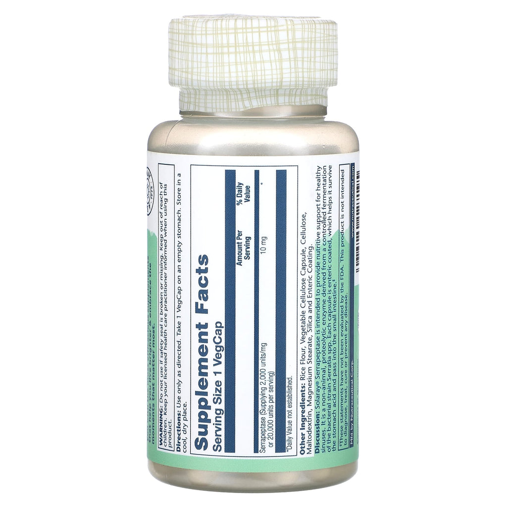 Solaray, Serrapeptase, 10 mg, 90 VegCaps