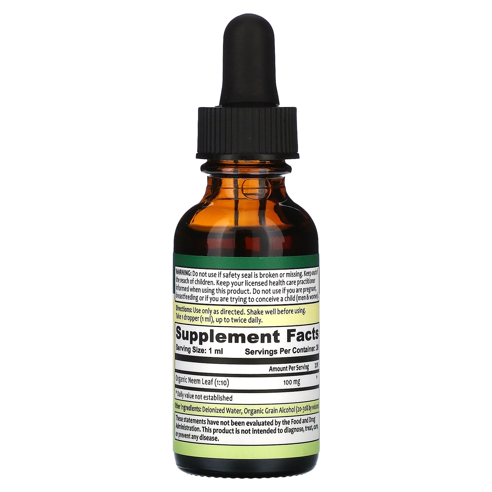 Organix South, Theraneem Naturals, Neem Leaf Extract, Nutritive Support, 100 mg, 1 fl oz (30 ml)