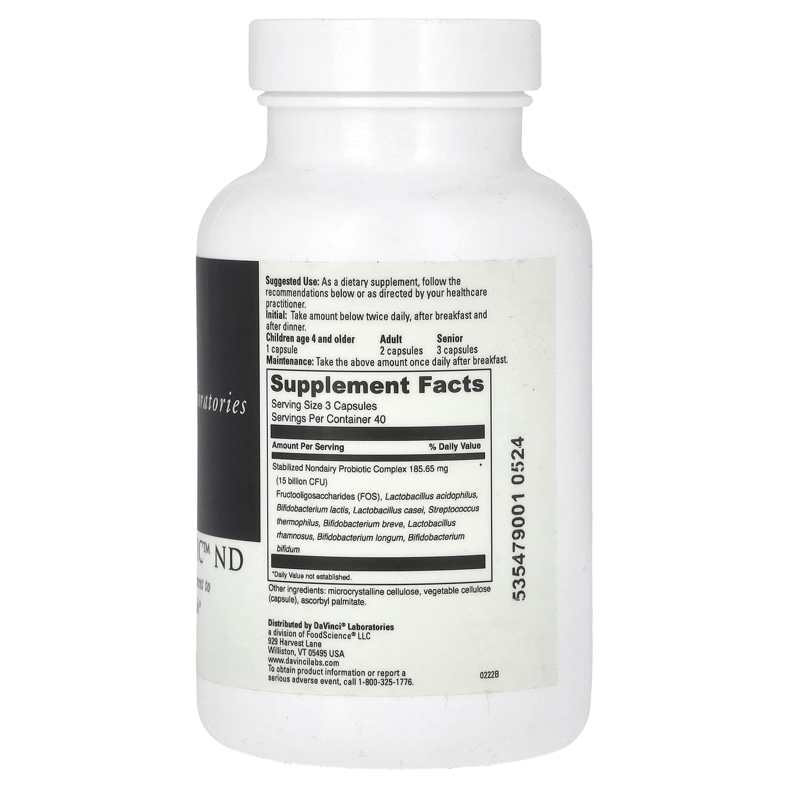 DaVinci Laboratories, Mega Probiotic-ND, 120 Capsules