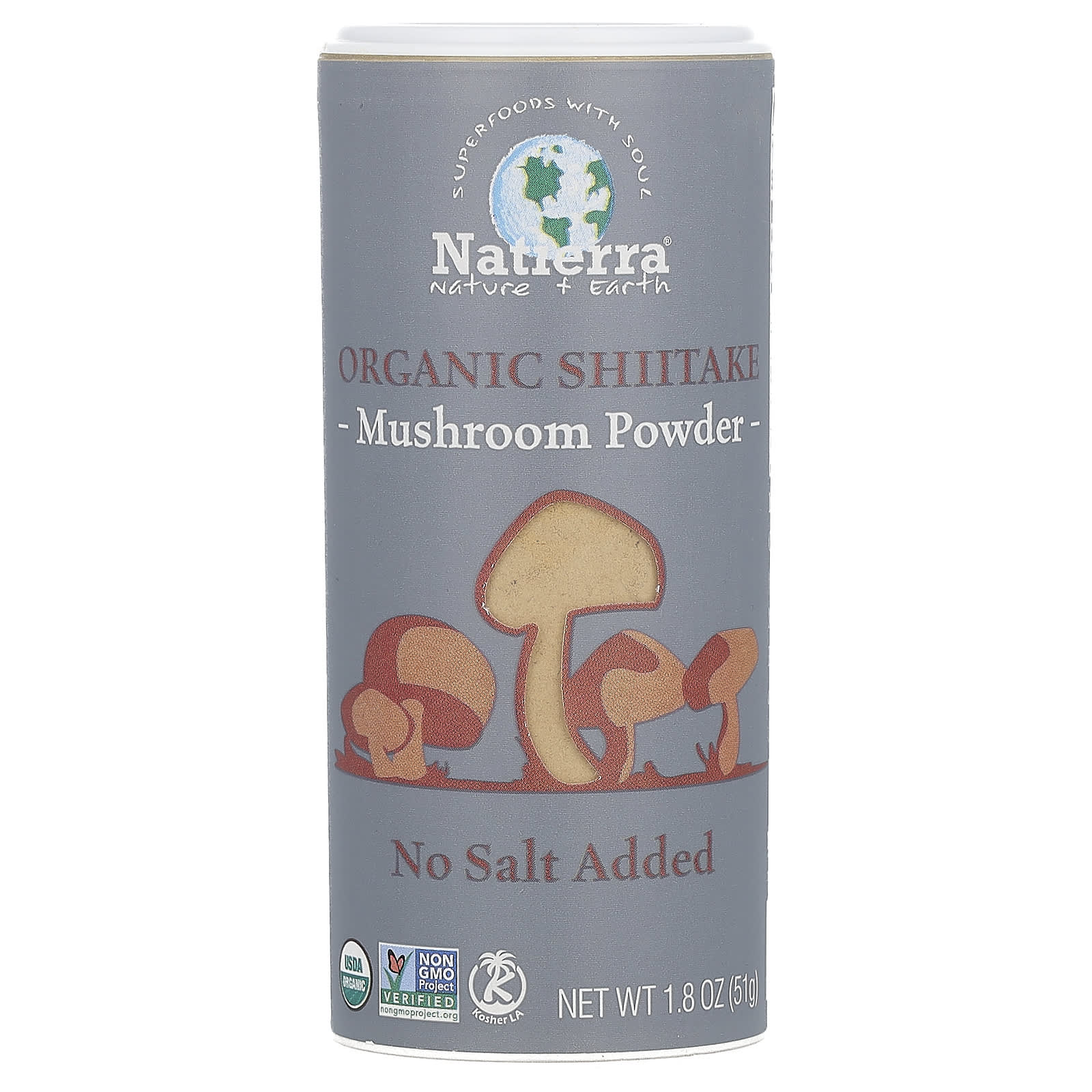 Natierra, Organic Shiitake Mushroom Powder Shaker, 1.8 oz (51 g)