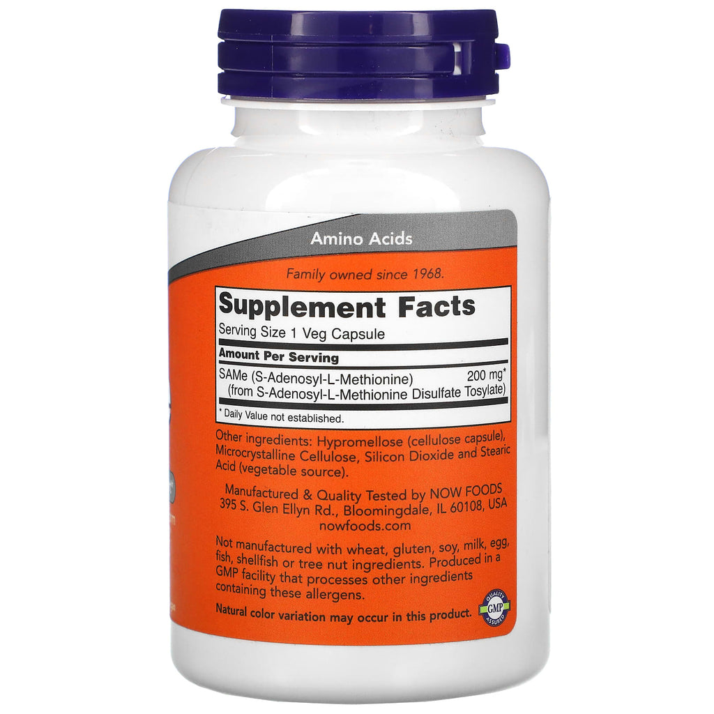 NOW Foods, SAMe, Disulfate Tosylate, 200 mg, 120 Veg Capsules