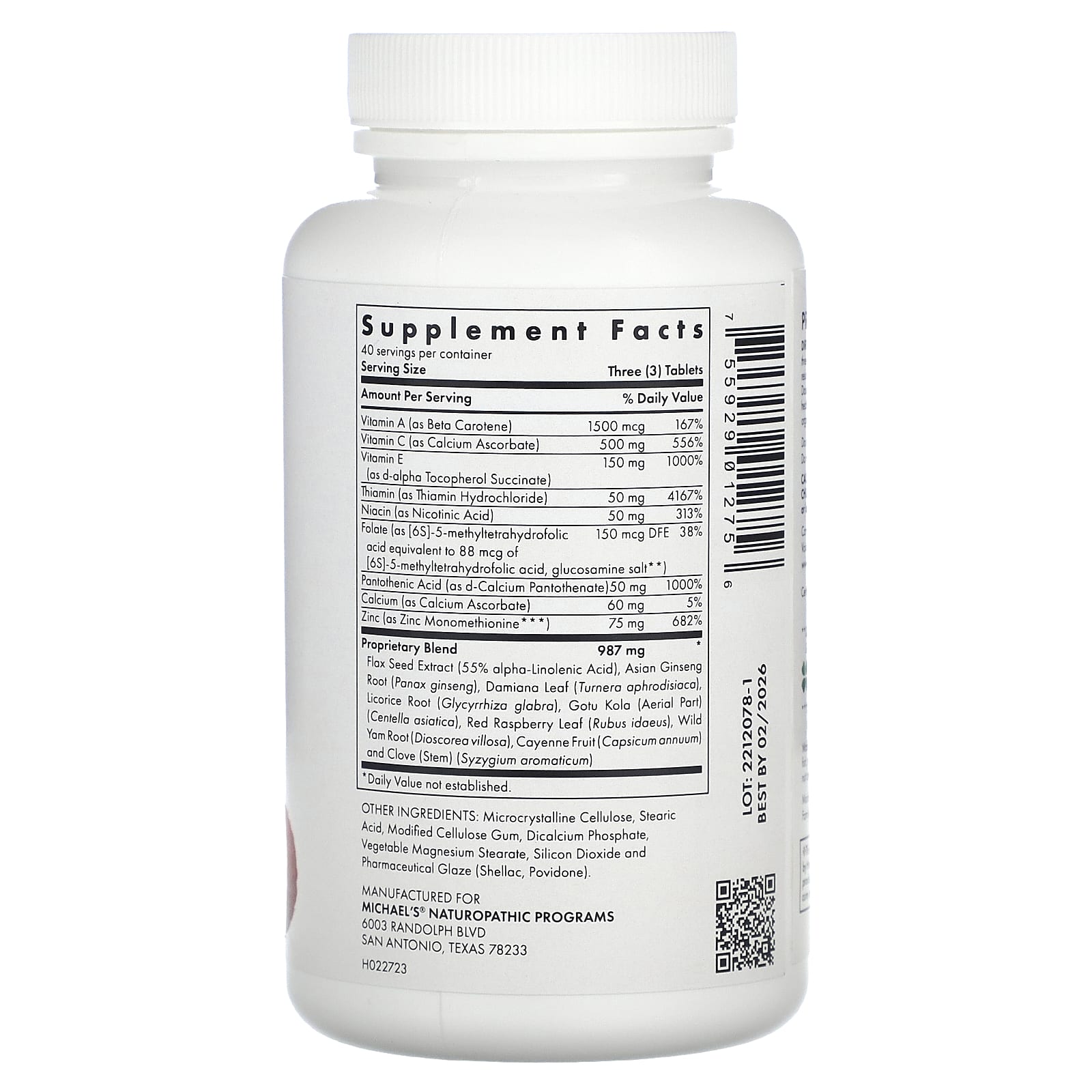 Michael's Health, Female Reproductive Factors, 120 Vegetarian Tablets