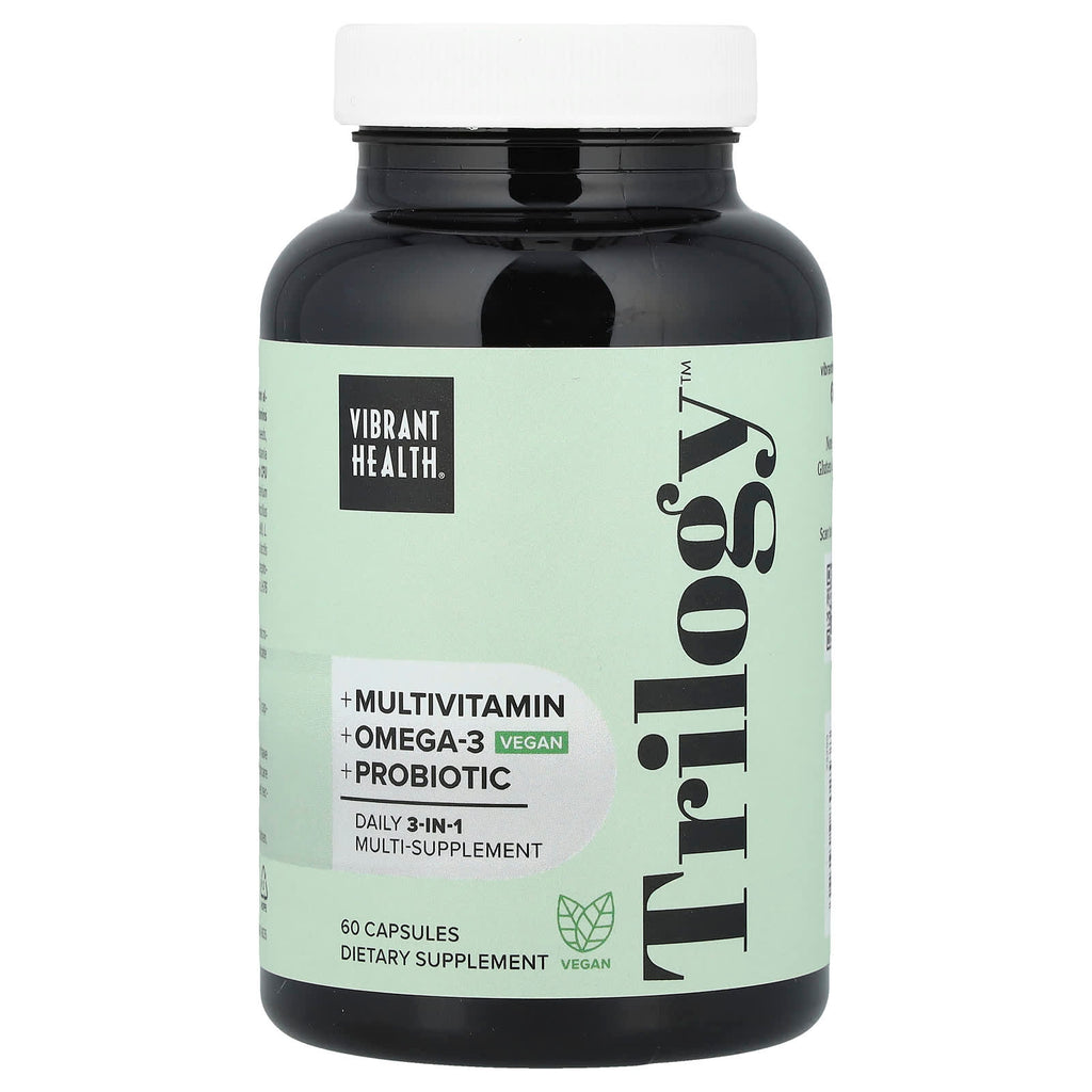 Vibrant Health, Trilogy™, Daily 3-in-1 Multi-Supplement, Vegan, 60 Capsules