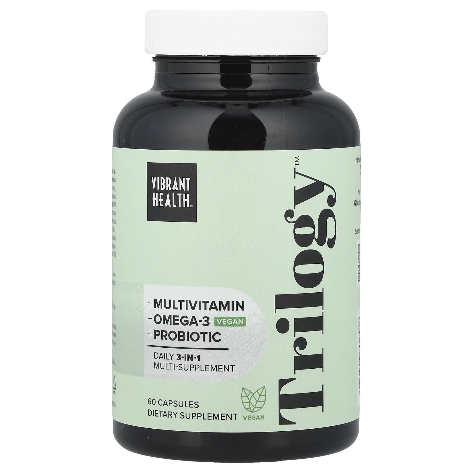 Vibrant Health, Trilogy™, Daily 3-in-1 Multi-Supplement, Vegan, 60 Capsules