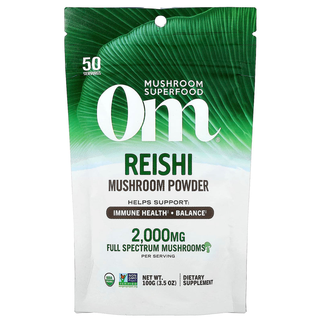 Om Mushrooms, Reishi, Mushroom Powder, 3.5 oz (100 g)