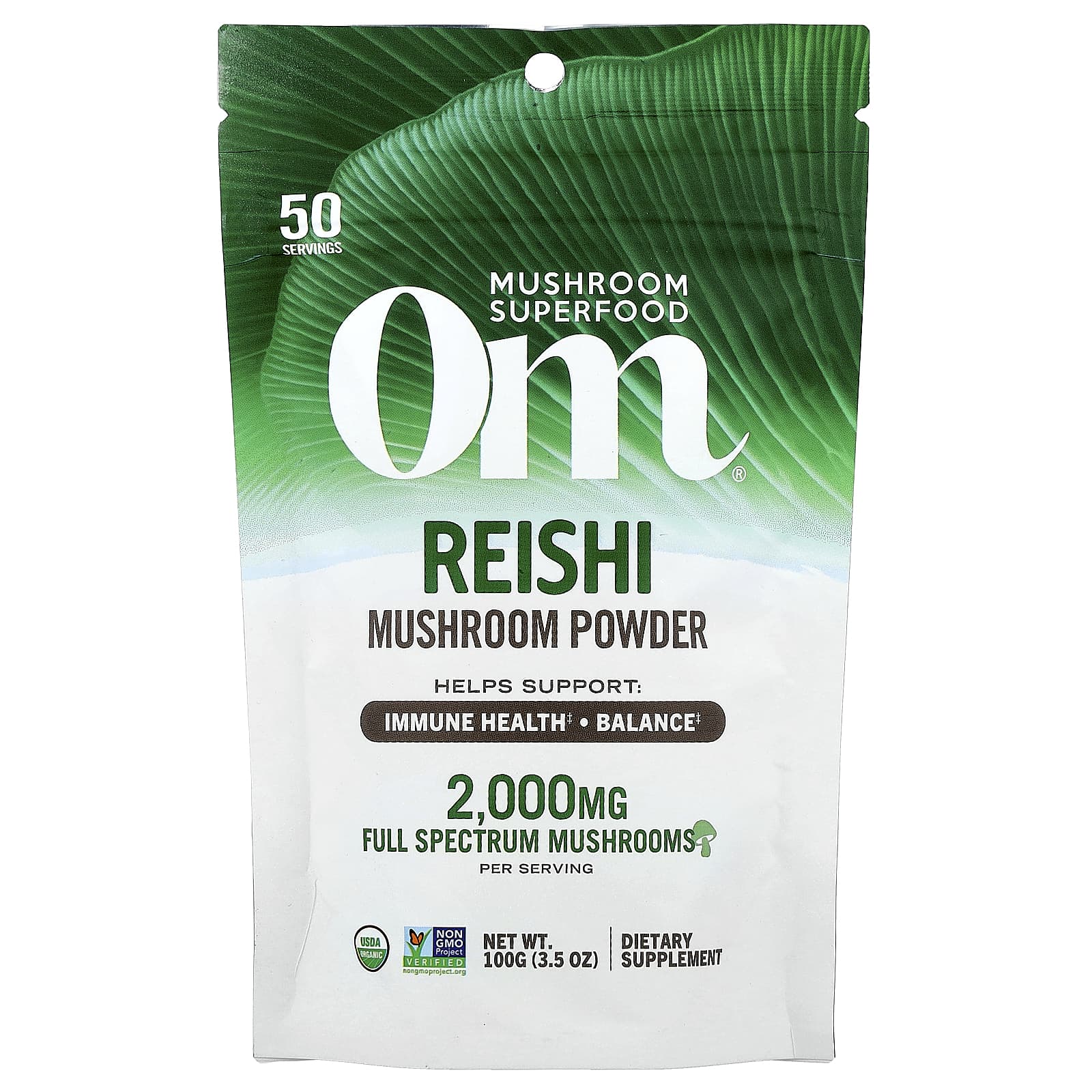 Om Mushrooms, Reishi, Mushroom Powder, 3.5 oz (100 g)