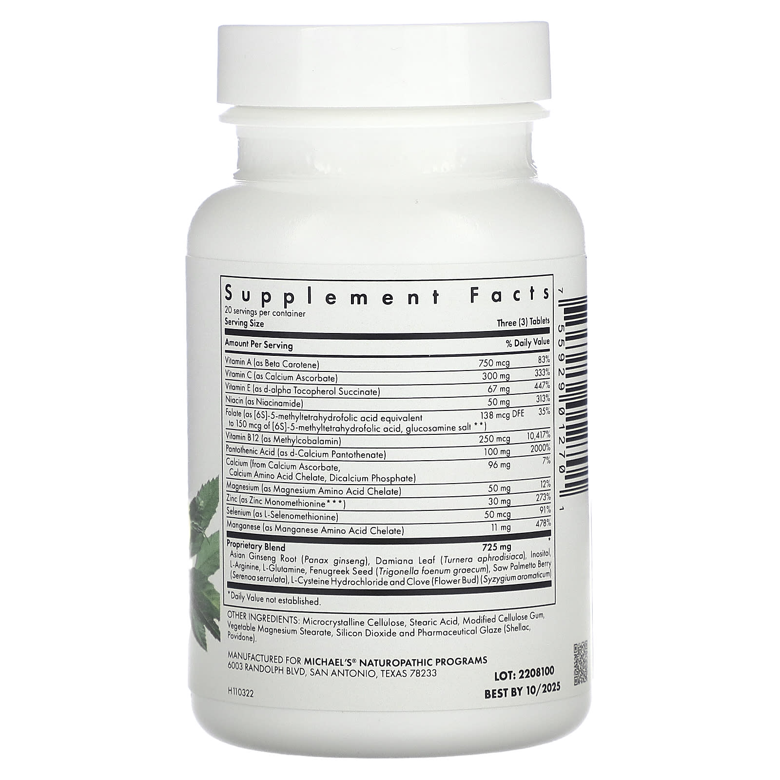 Michael's Health, Male Reproductive Factors, 60 Vegetarian Tablets