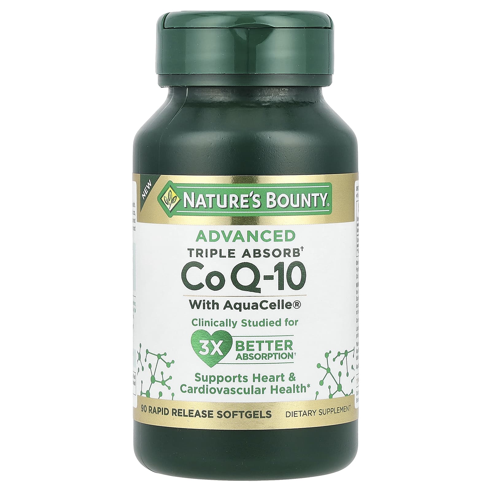 Nature's Bounty, Advanced Triple Absorb CoQ-10, 90 Rapid Release Softgels (100 mg per Softgel)