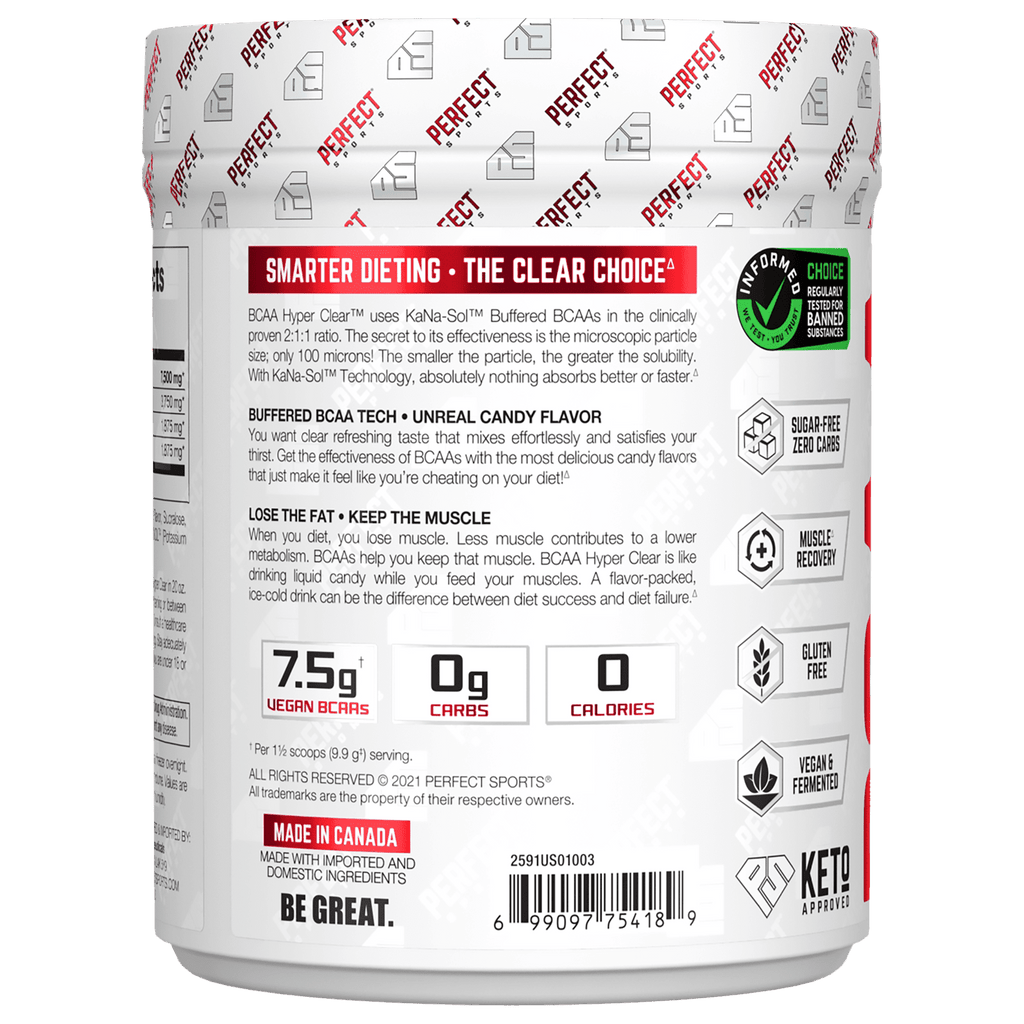 PERFECT Sports, BCAA Hyper Clear, Intense Hawaiian Pineapple Candy, 10.5 oz (297 g)