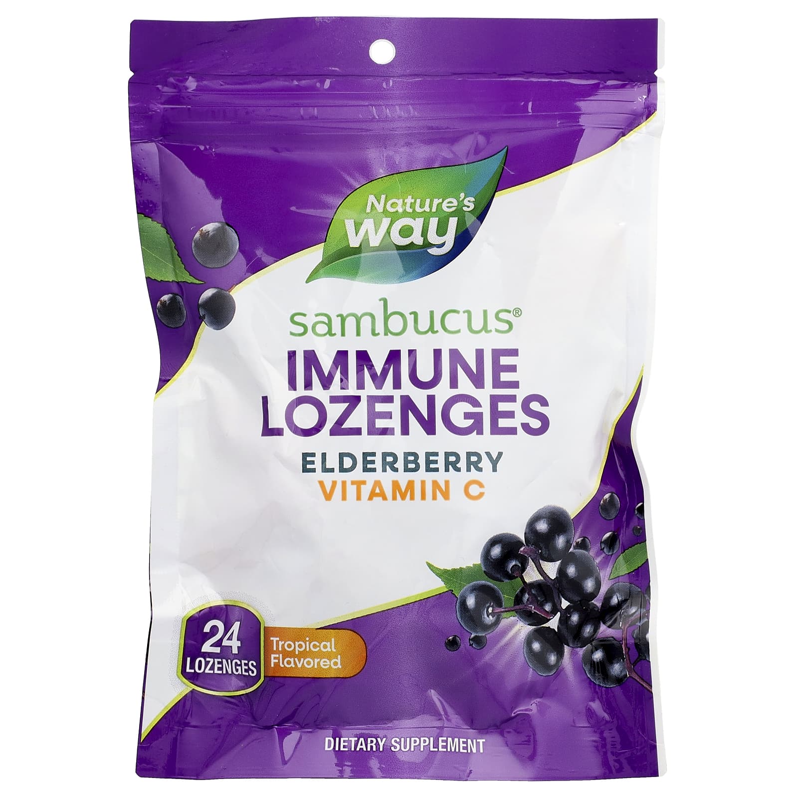 Nature's Way, Sambucus® Immune Lozenges, Tropical, 24 Lozenges