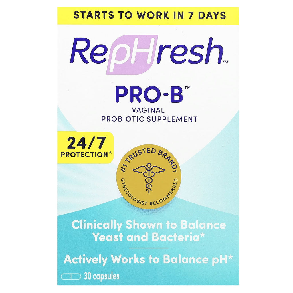 Rephresh, Pro-B, Vaginal Probiotic Supplement, 5 Billion CFU, 30 Capsules