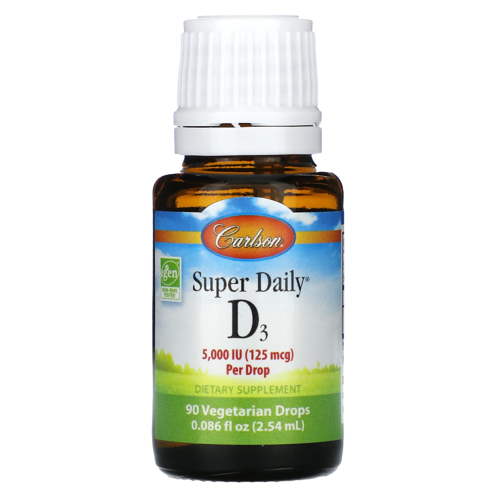 Carlson, Super Daily®, D3, 125 mcg (5,000 IU), 0.086 fl oz (2.54 ml)