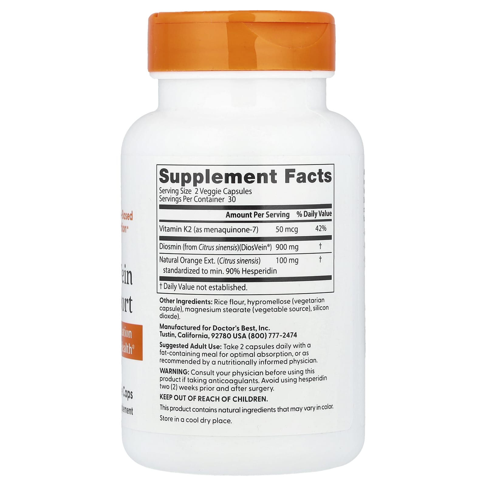 Doctor's Best, Vein Support, 60 Veggie Caps