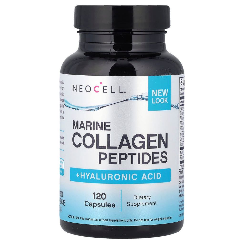 NeoCell, Marine Collagen Peptides + Hyaluronic Acid, 120 Capsules