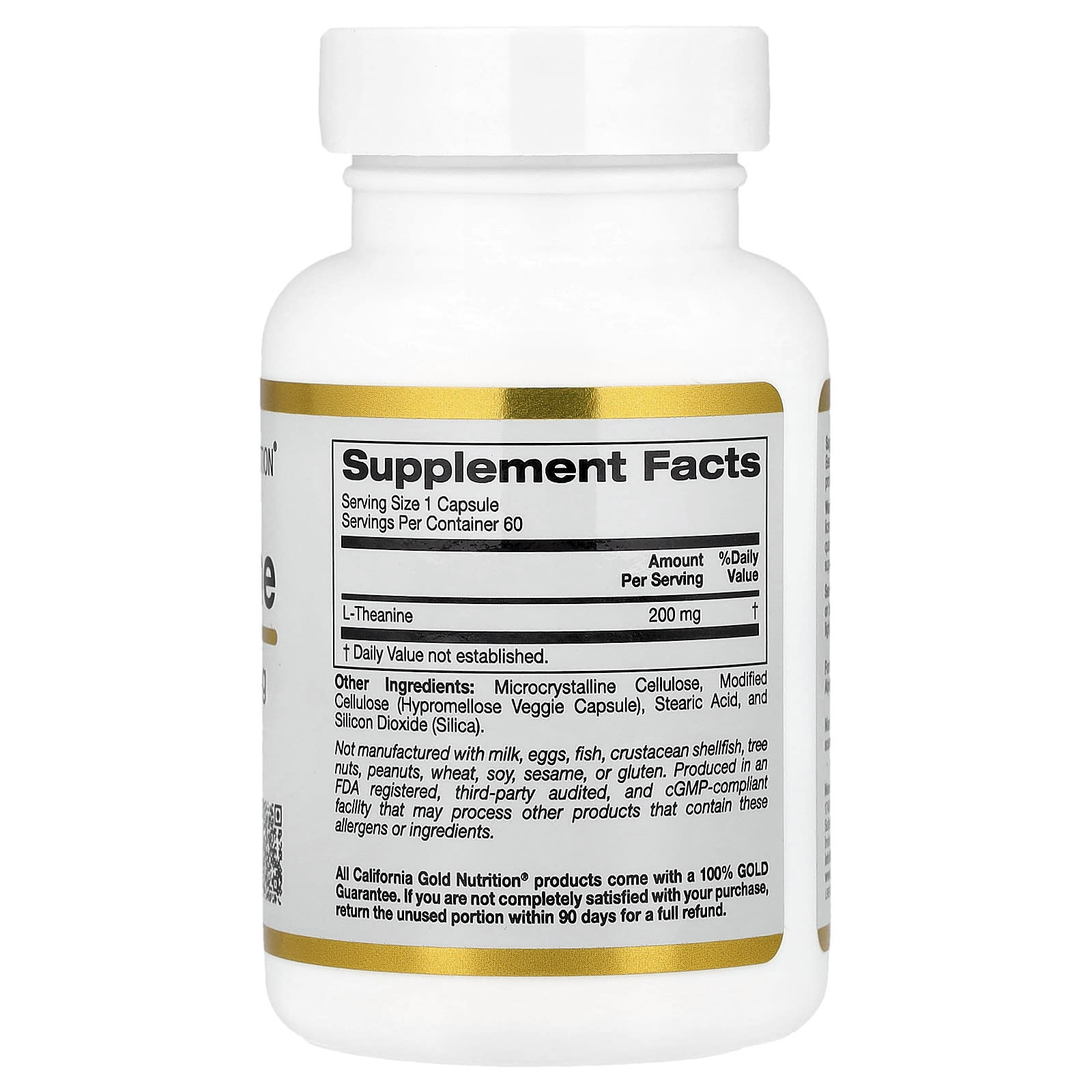 California Gold Nutrition, L-Theanine, Featuring AlphaWave®, 200 mg, 60 Veggie Capsules
