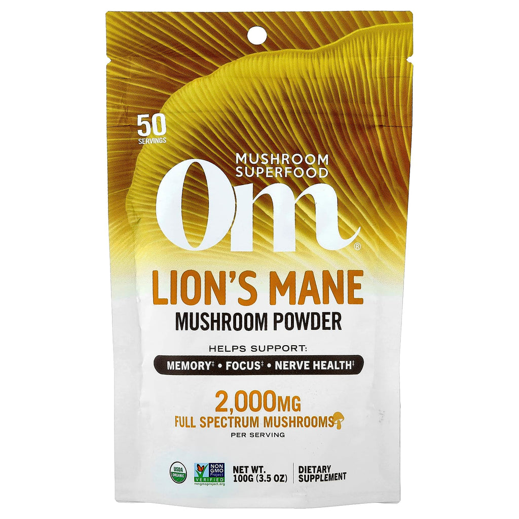 Om Mushrooms, Lion's Mane, Mushroom Powder, 3.5 oz (100 g)