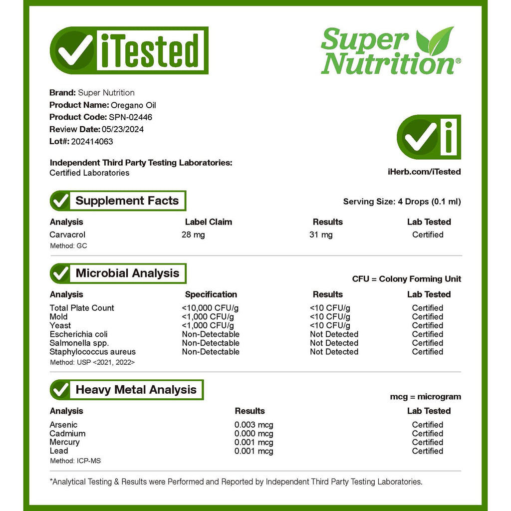 Super Nutrition, Oregano Oil, 40 mg, 2 fl oz (59 ml)
