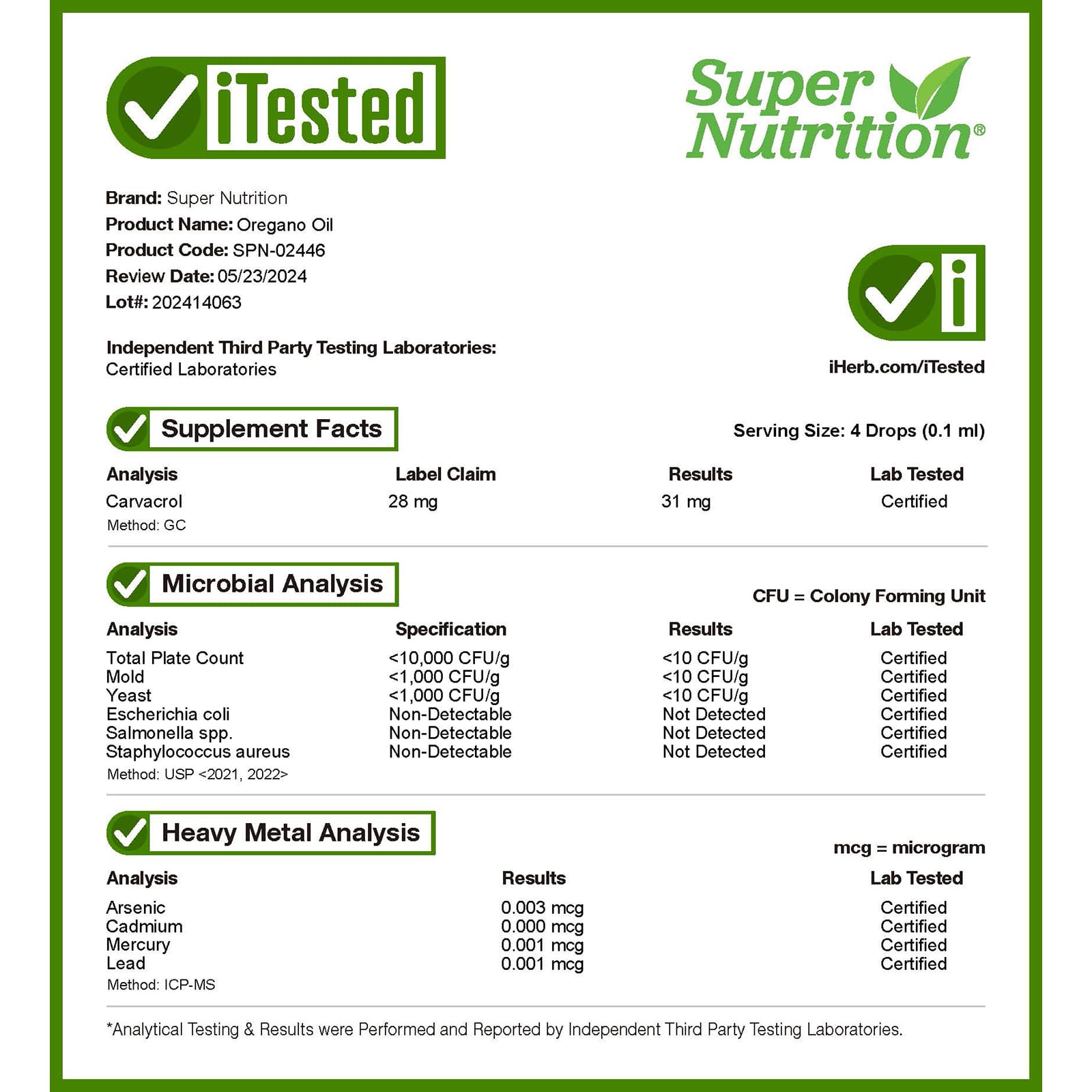 Super Nutrition, Oregano Oil, 40 mg, 2 fl oz (59 ml)